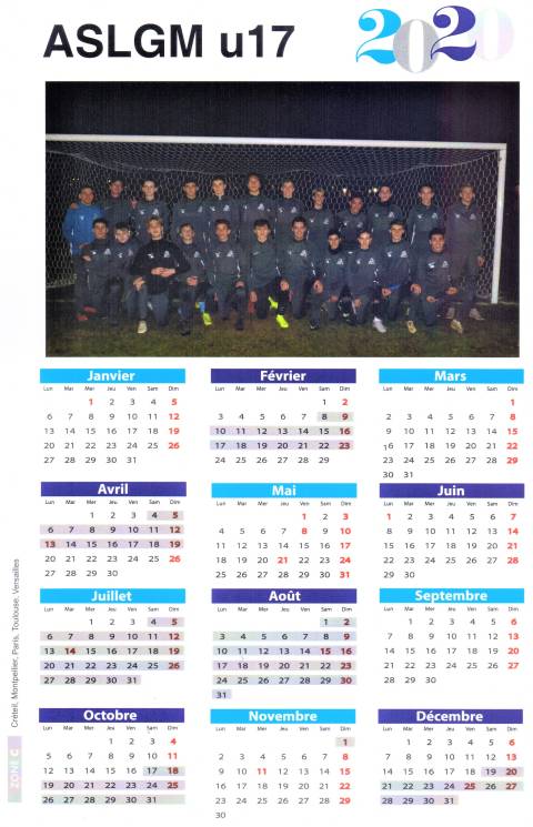 Calendrier u16 u17